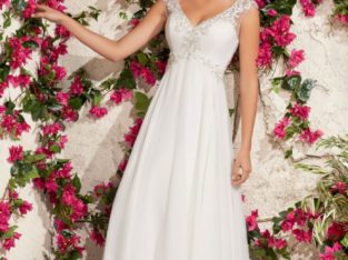 Smuk Mori Lee kjole str. 36 – Chiffon with Crystal