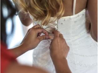 Brudekjole fra Milan Bride, str. 36, renset profes