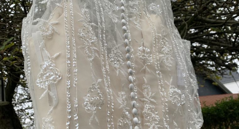 Ny og ubrugt brudekjole til salg – elegant 1920’er