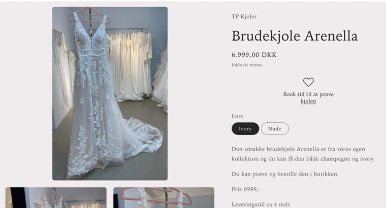 Helt ny ubrugt brudekjole str 38